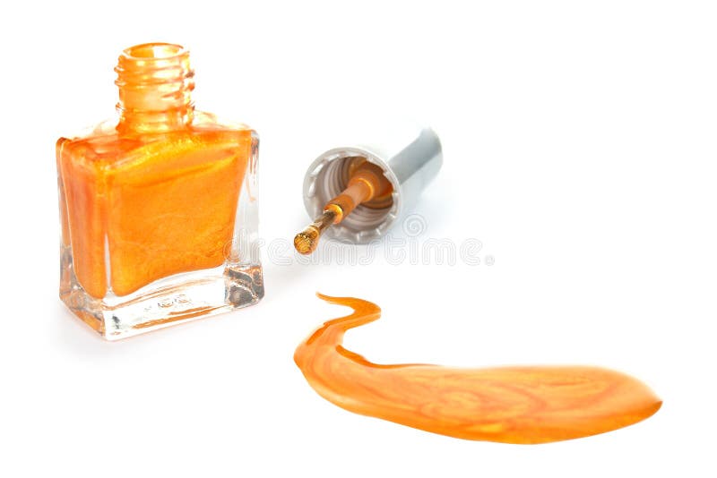 Orange Nail Polish stock photos
