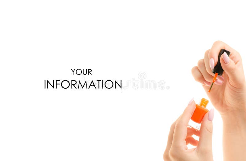 Orange nail polish in hand pattern stock photography