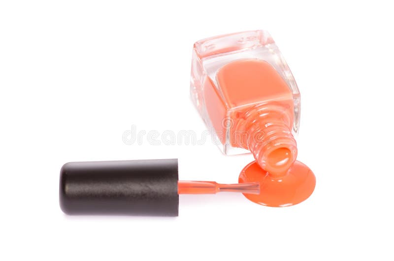 Orange nail polish royalty free stock photography