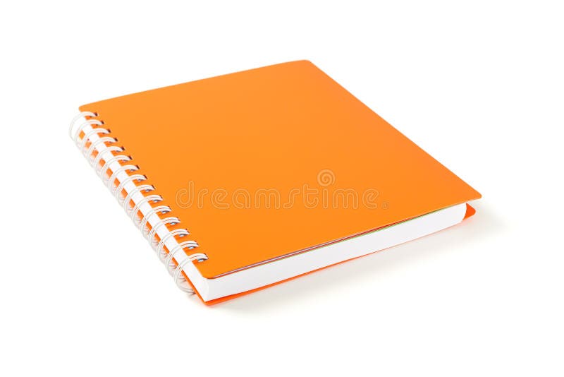 Orange Notebook with Space for Text Isolated Stock Image - Image of ...