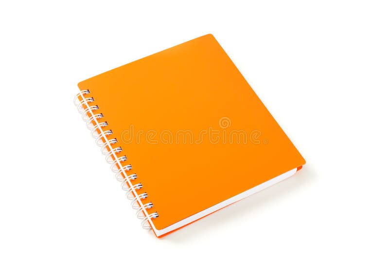 Orange Notebook with Space for Text Isolated Stock Photo - Image of ...