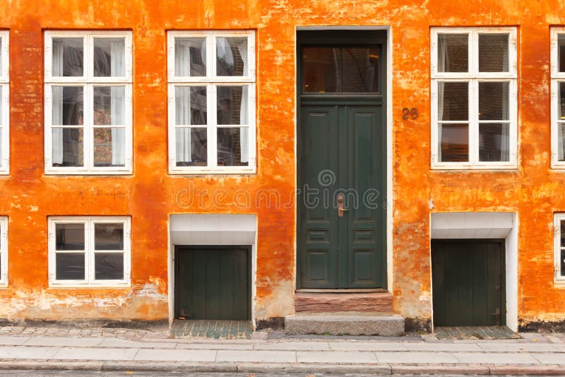 Orange painted house in Copenhagen