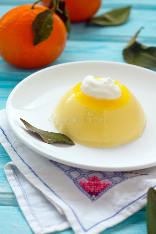 Orange panna cotta stock photo. Image of orange, saffron 23682924
