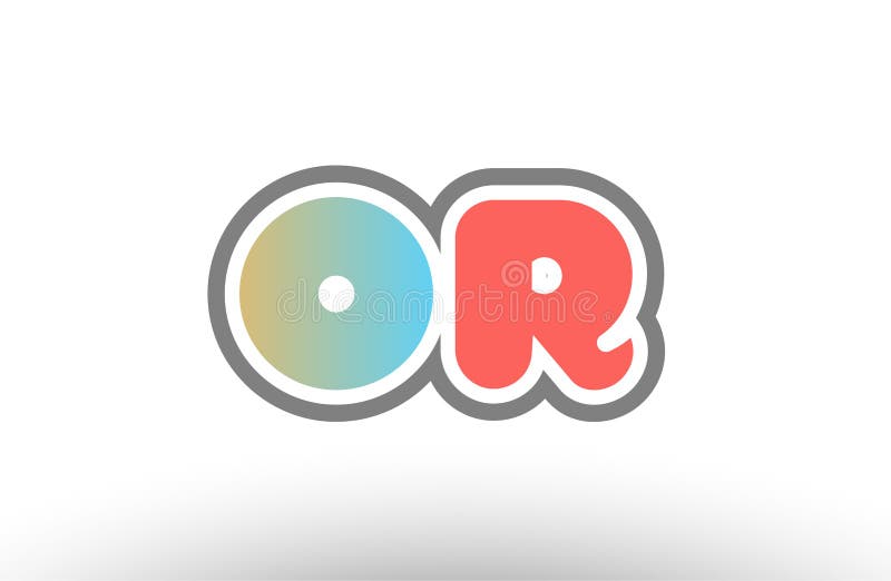 orange pastel blue alphabet letter or o r logo combination icon stock illustration orange pastel blue alphabet letter or o r logo combination icon stock illustration