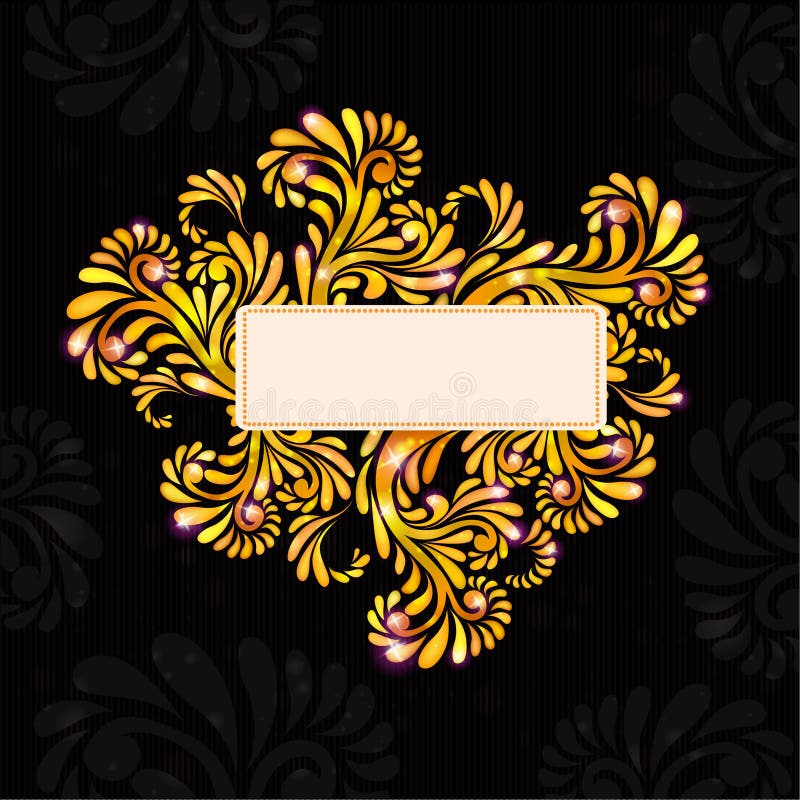 Orange Pattern Black Background Banner Stock Vector - Illustration of