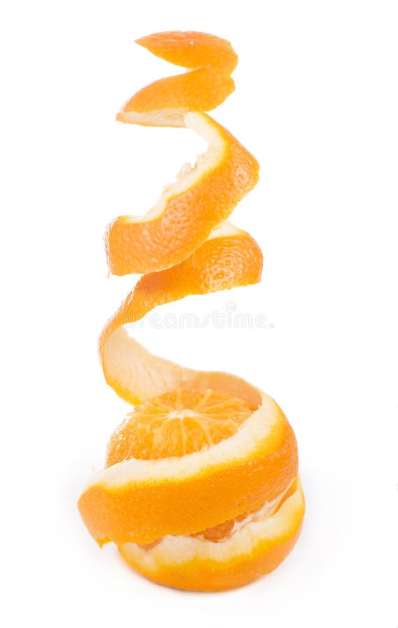 Orange Peeled Skin Isolated White Background Stock Photo Image Of