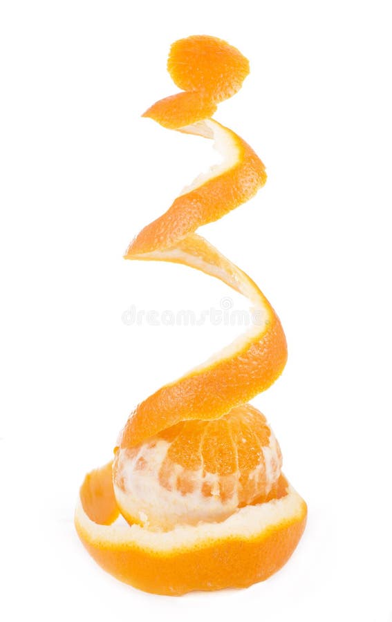 Orange Peeled Skin Isolated White Background Stock Photo Image Of