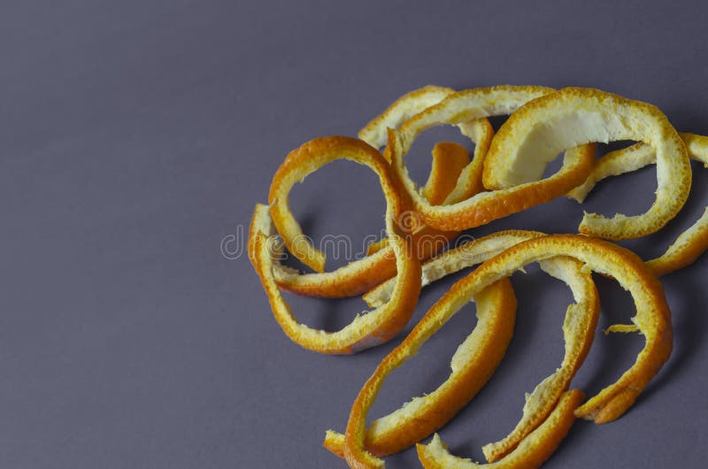 Orange Peels On A Bluish Gray Background Stock Photo Image Of Gray