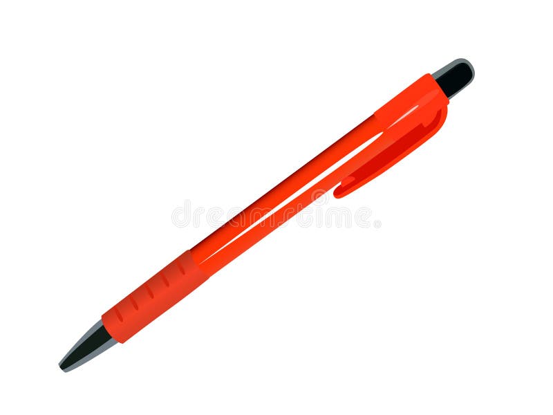 Orange ballpoint pen stock illustration. Illustration of shiny 30387541