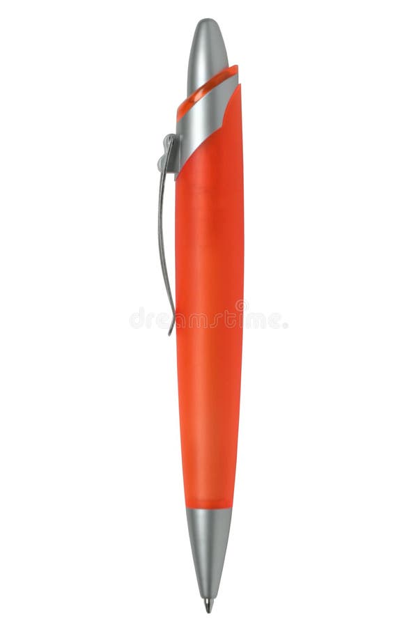 Orange pen with a silver clips