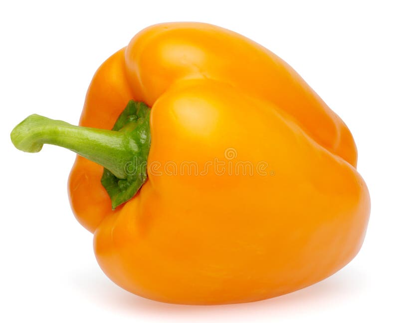 Ripe orange pepper isolated on white