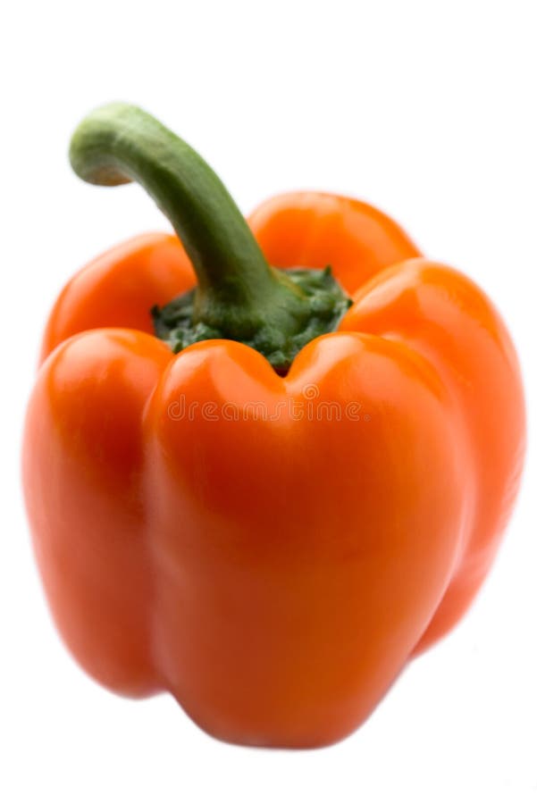 Orange pepper isolated on white background .