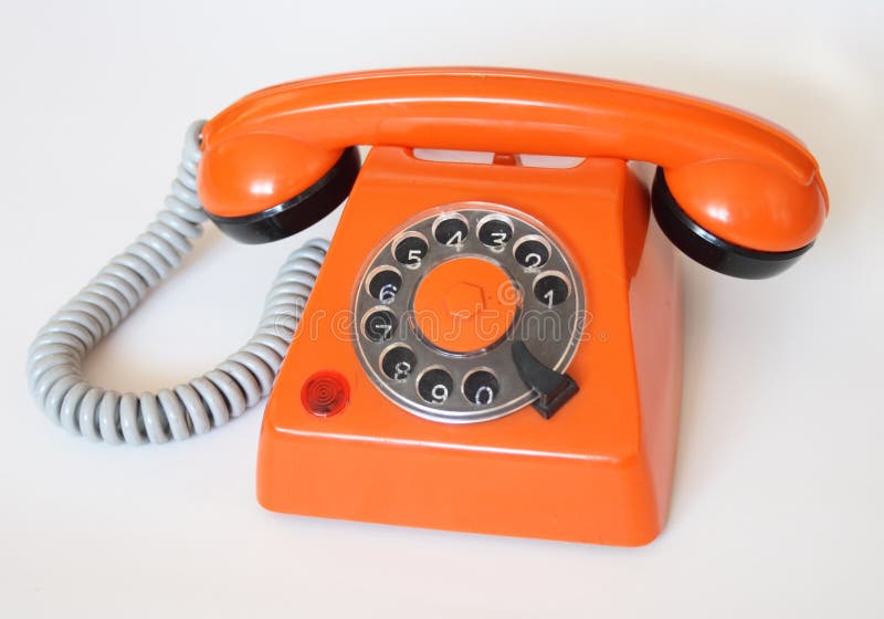 Orange phone stock image. Image of busy, line, connection 2403563