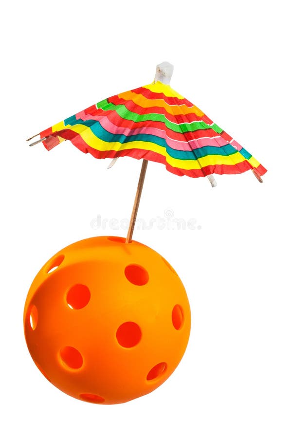 Orange Pickleball beach umbrella
