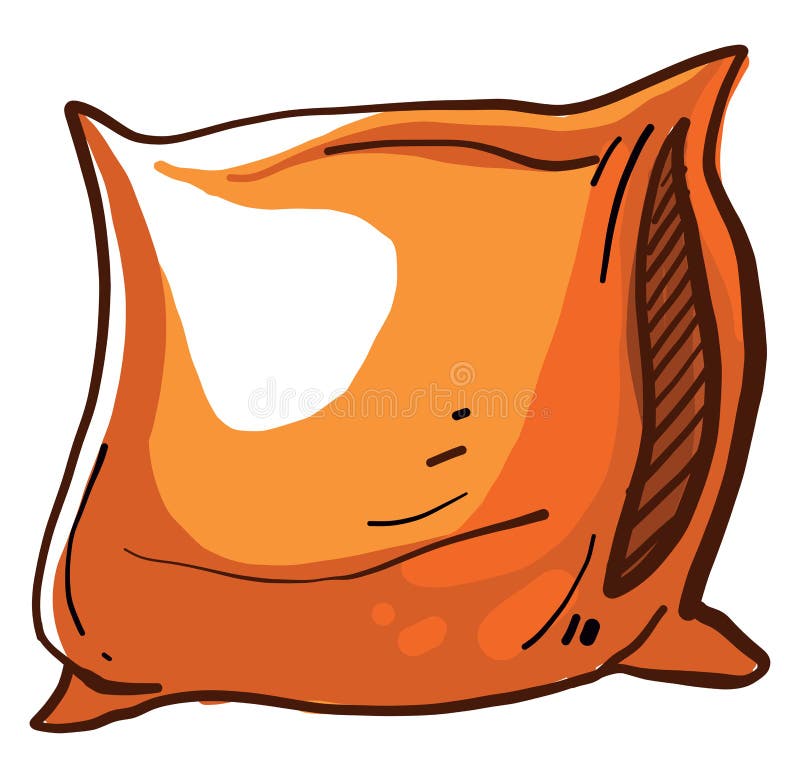 Orange pillow, illustration, vector vector illustration