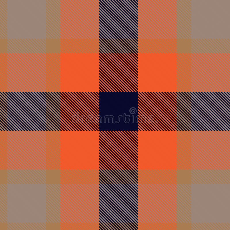 Orange Plaid Tartan Checkered Seamless Pattern Stock Vector