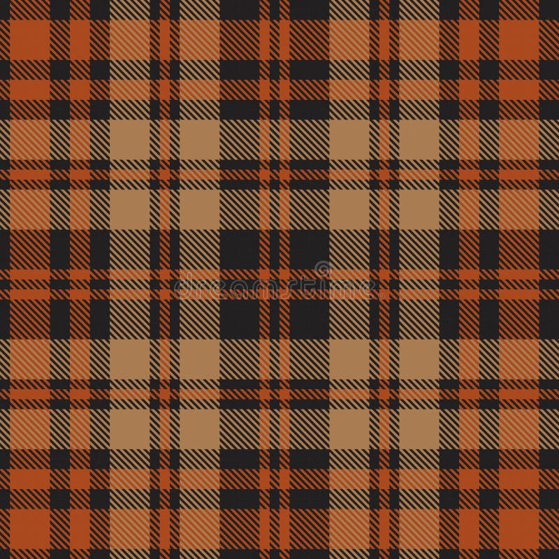 Orange Plaid Tartan Seamless Pattern Collection Stock Vector