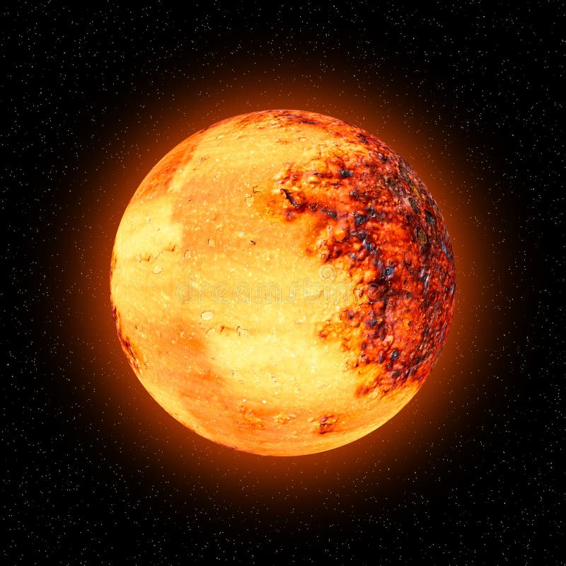 Orange Planet, Sonne oder Mond