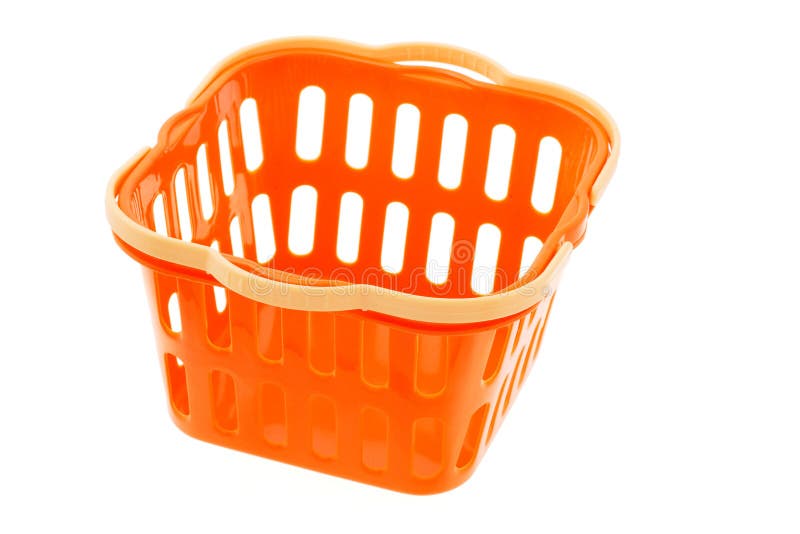Orange plastic basket stock image. Image of container 8053157