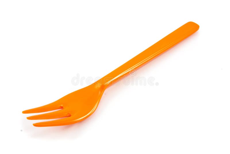 Orange Plastic Forks Isolated Stock Image Image of fast, cutlery