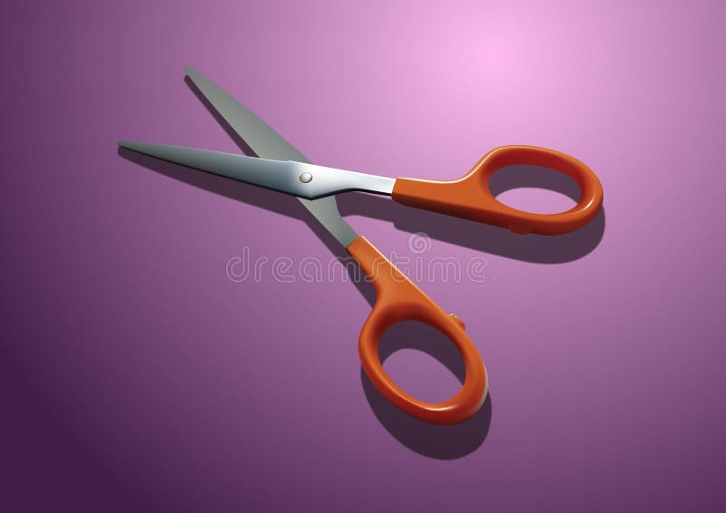 Orange Plastic Scissors royalty free illustration