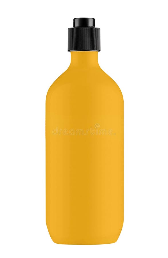 Orange Plastic Shampoo Bottle Stock Photo Image of foam, perfume