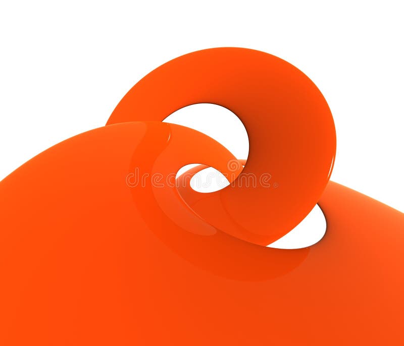 Orange plastic spiral polishes and reflecting vector illustration