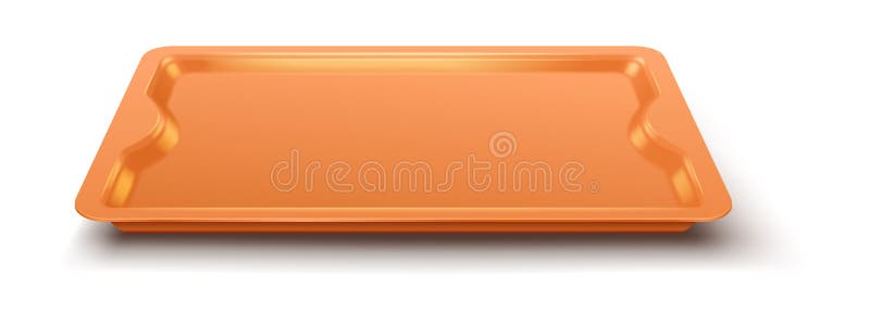 Orange Plastic Tray for Food Storage stock illustration