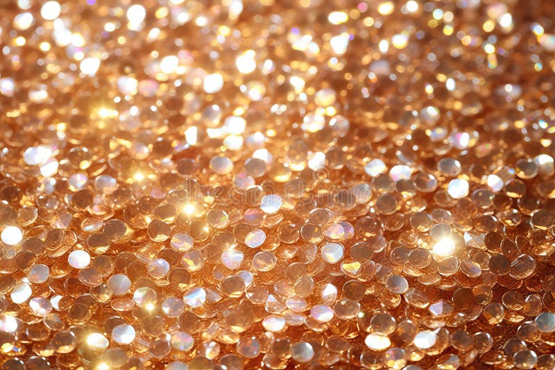 Orange Polarization Pearl Sequins, Shiny Glitter Background Stock