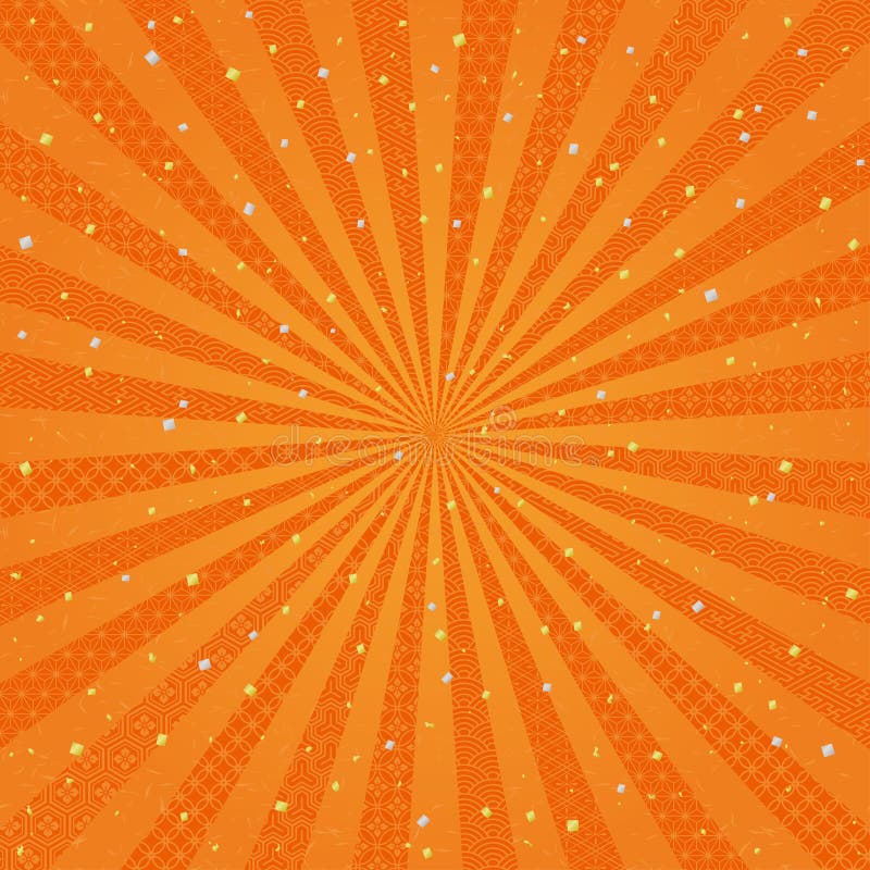 Orange Radial Background with Japanese Design. Stock Vector - Illustration  of wallpaper, retro: 115343725