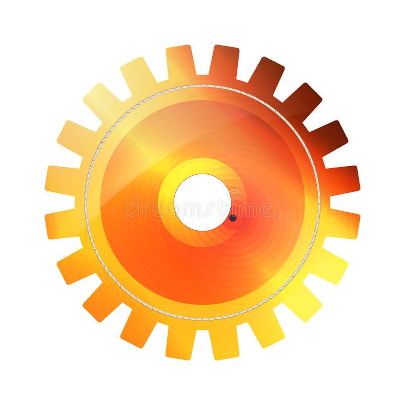 Orange, red and yellow Digital bright Technology Gear icon on white background. Vector illustration cogwheel abstract mechanical stock illustration Orange, red and yellow Digital bright Technology Gear icon on white background. Vector illustration cogwheel abstract mechanical stock illustration