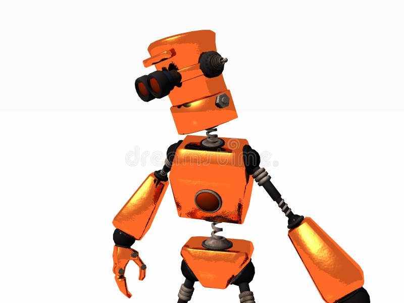 Orange robot stock illustration. Illustration of graphic 9469741