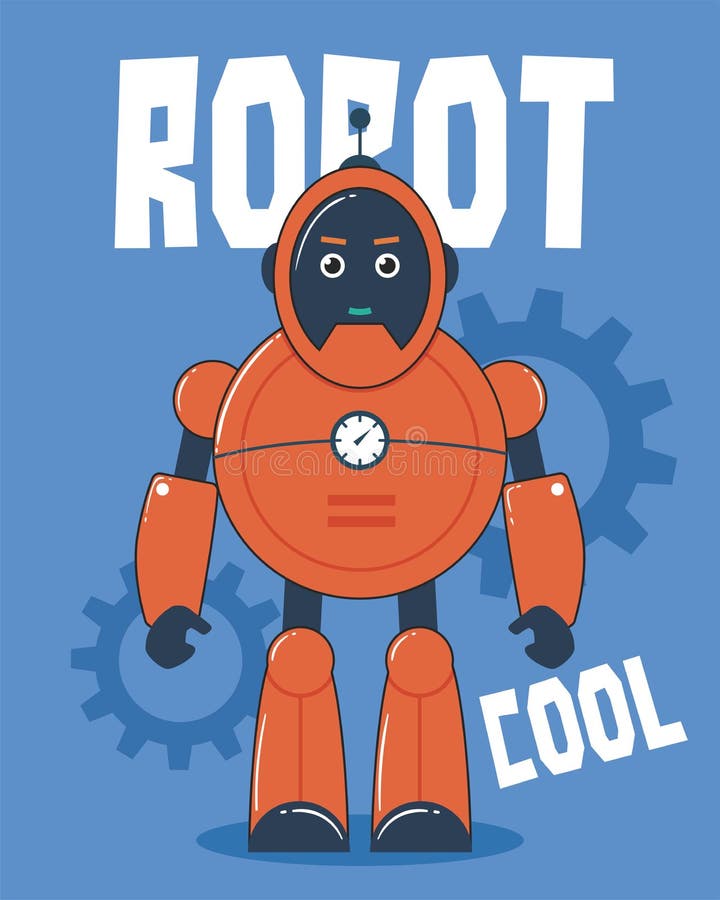 Orange Roboter-Illustration lizenzfreie abbildung