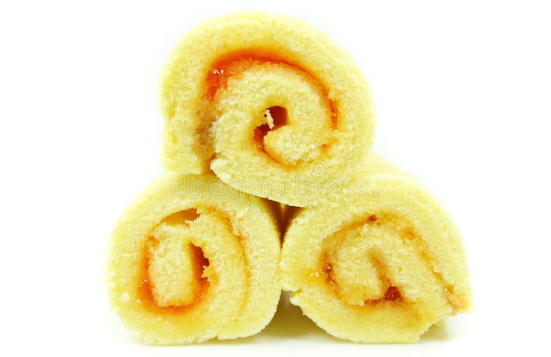 Orange Rolls cake isolated