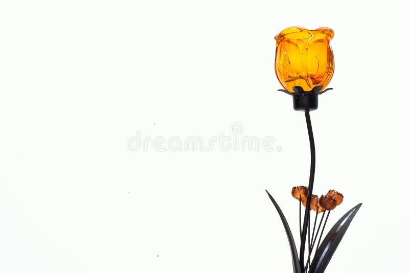 Orange roses are made of glass stock photography