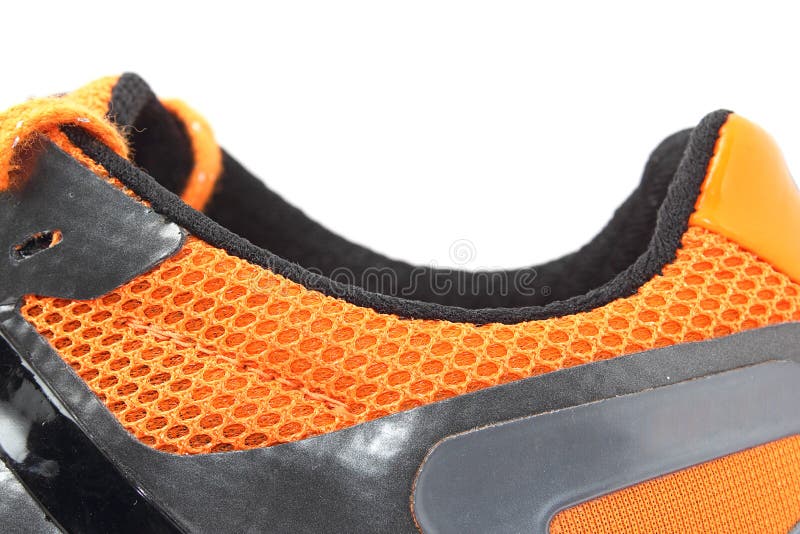 Orange running shoe side stock image. Image of activity - 57236479