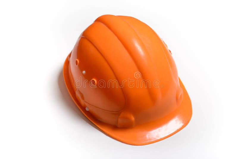 Orange Safety Helmet Hat Isolated on White Background. Stock Image