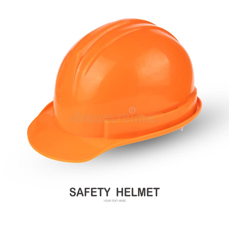 Orange Safety Helmet Isolated on White Background Stock Image Image