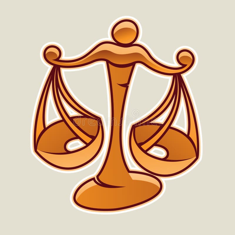 Orange Scales and Libra Icon Vector Illustration Stock Vector
