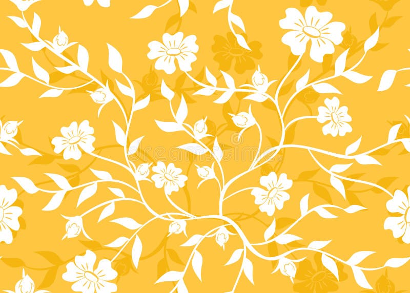 Orange Seamless Floral Texture Vector Stock Vector Illustration of