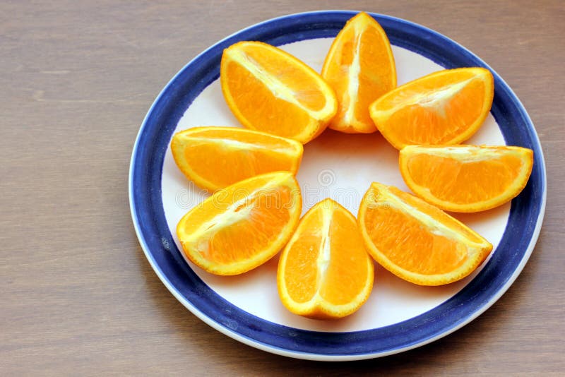 Orange And Orange Segments On A Plate Picture. Image 11634160