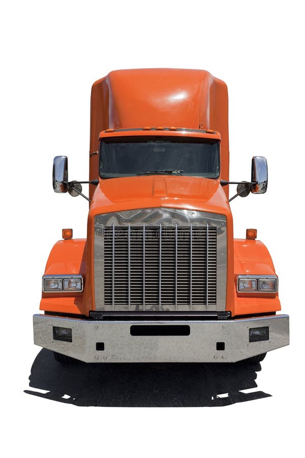 Orange Semi Cab stock image. Image of freight, shipping 85714011