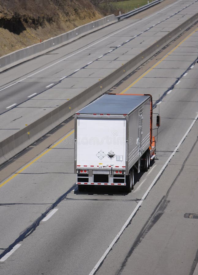 Orange Semi Truck royalty free stock photos
