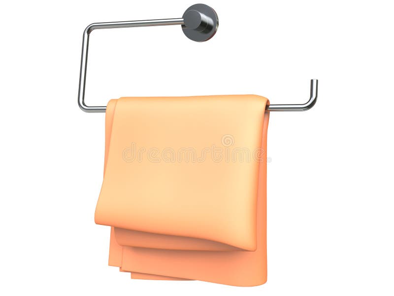 Orange Serviette, die von einem Serviettenhalter hängt stockfotografie Orange Serviette, die von einem Serviettenhalter hängt stockfotografie