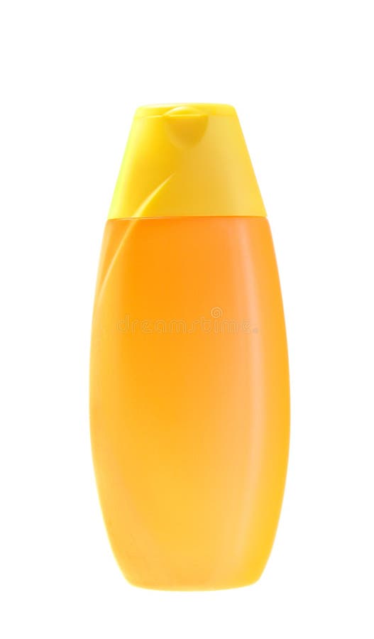 Orange shampoo, isolated.