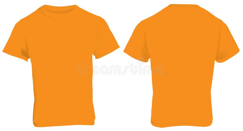 Blank Orange Tshirt Front And Back