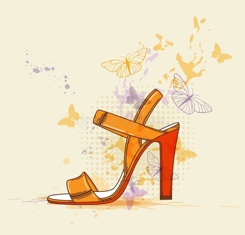 Orange shoe cartoon stock vector. Illustration of orange 94124111
