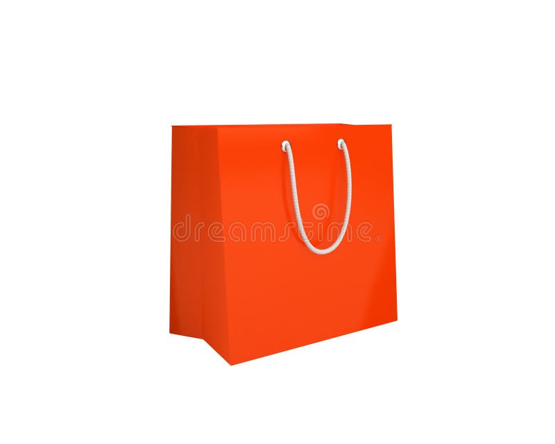 Orange Shopping Bag Pet Icon Isolated on Green Background. Pet Shop