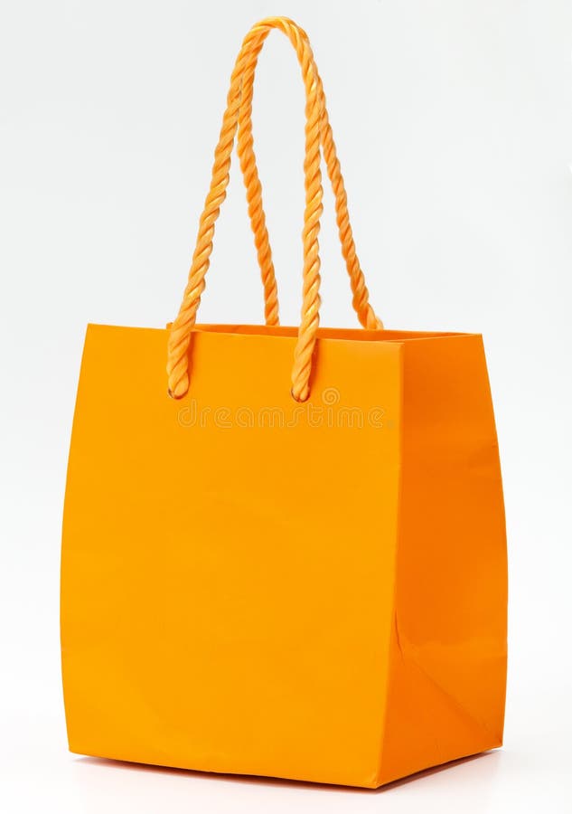 Orange shopping bag. stock image. Image of luxury, idustrial 25661905