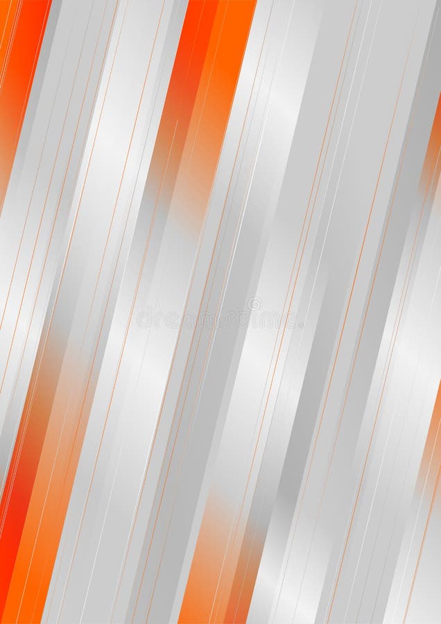 Orange and Silver Stripes Abstract Geometric Background Stock Vector